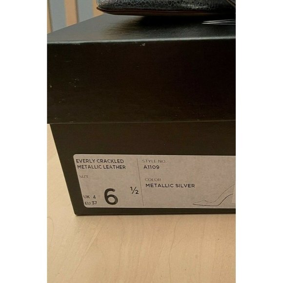 J Crew Everly Crackled Metallic Leather Pumps Size 6.5 Silver Made In Italy - Picture 7 of 7